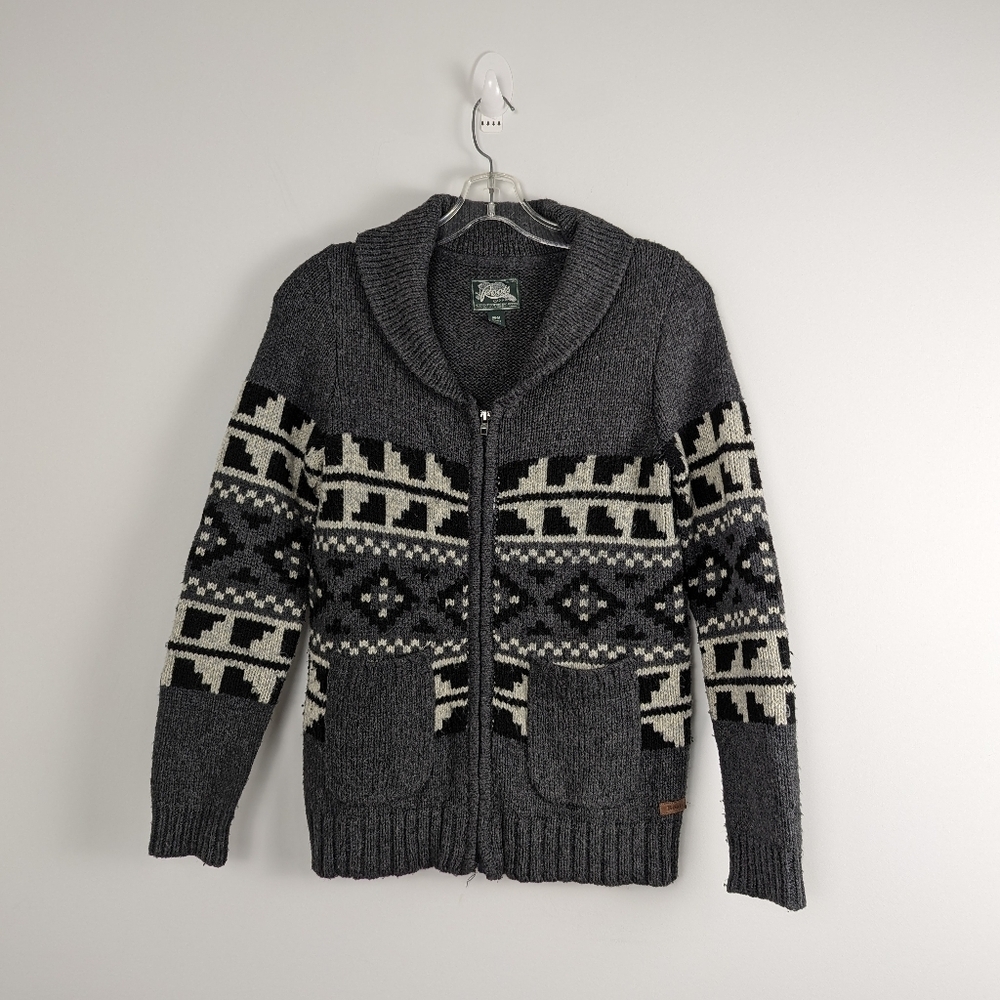 Women's Roots Zip-Up Wool Blend Sweater - Size M-M